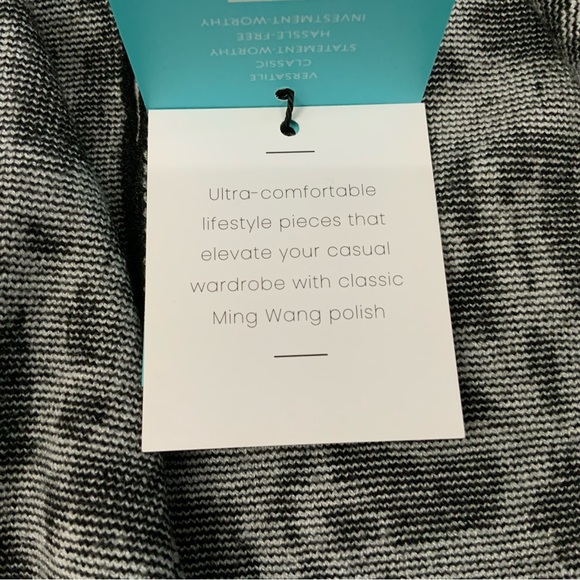 Ming Wang Relaxed Fit Open Front Kimono Cardigan Black White Small Medium New - Picture 10 of 13